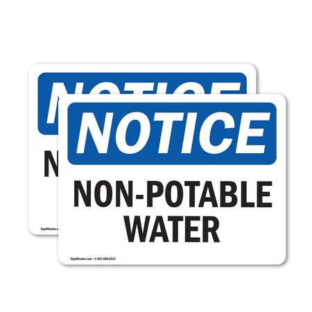 Signmission Non-Potable Water, 10 in W x Rectangle, Vinyl Decal OS-2PACK-NS-D-710-L-15100
